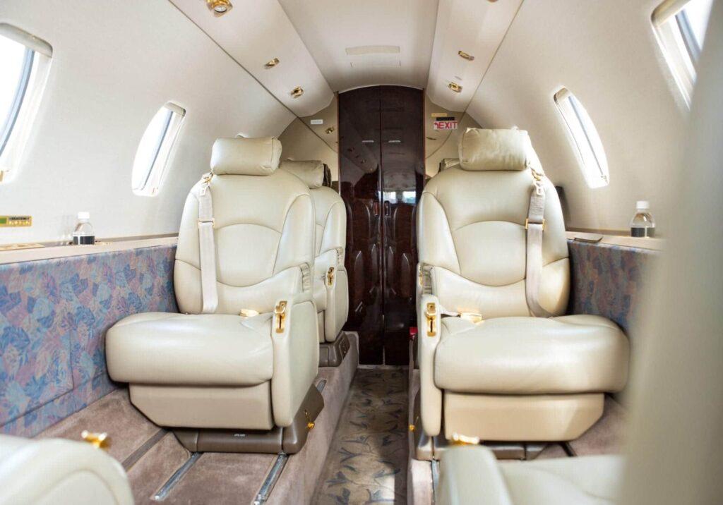 Elegant aircraft upholstery upgrade by Upholstery Excellence for enhanced passenger comfort